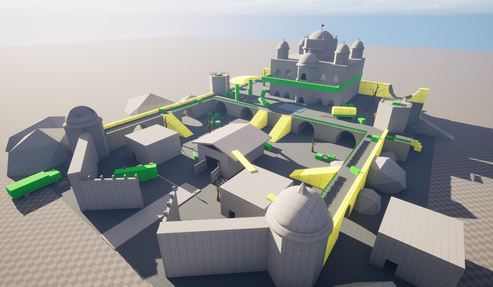 Aerial view of the Maharaja's Palace blockout