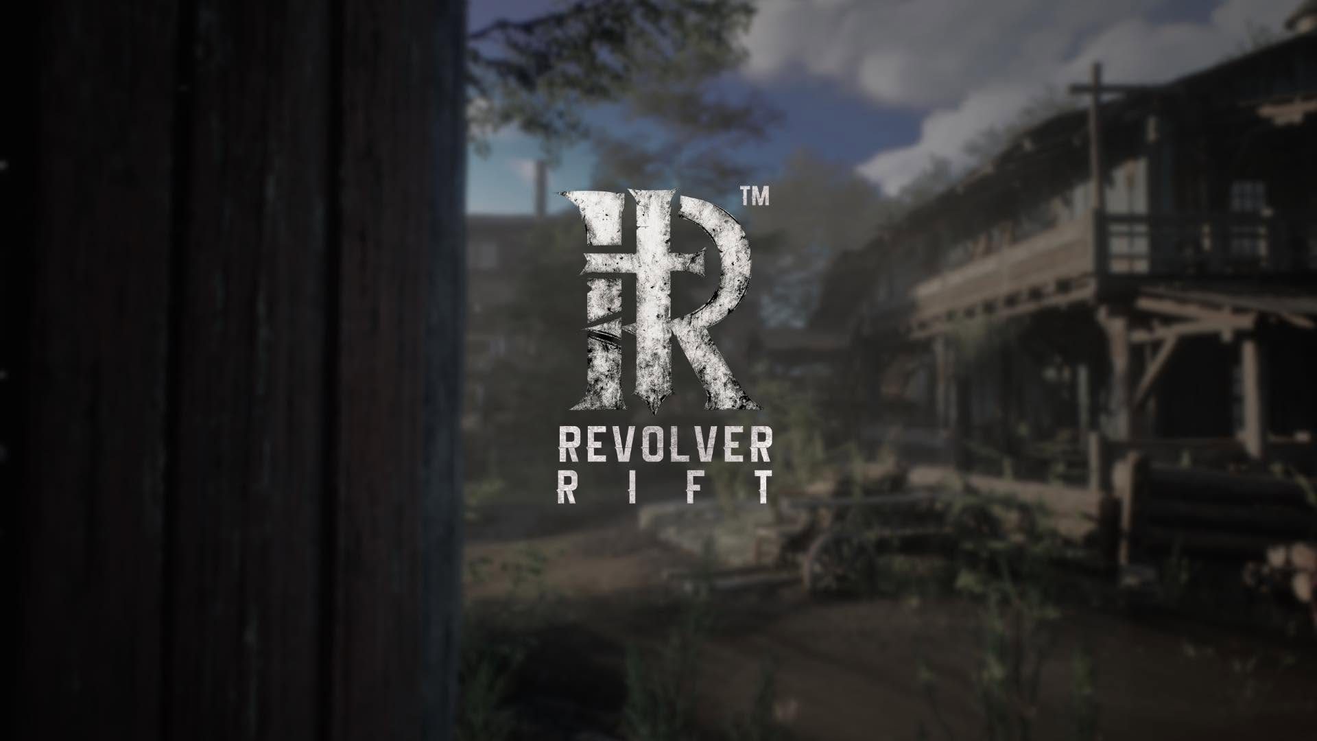 Revolver Rift title card over a frontier settlement
